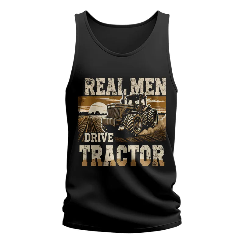 Image of Real Men Drive Tractor - Unisex Jersey Tank