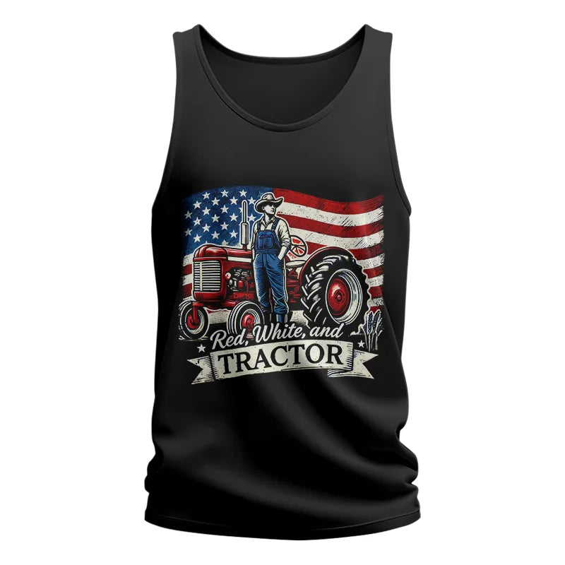 Red White And Tractor - Unisex Jersey Tank