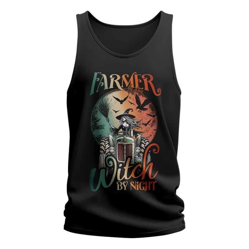 Image of Tractor Halloween Farmer By Day Witch By Night - Unisex Jersey Tank