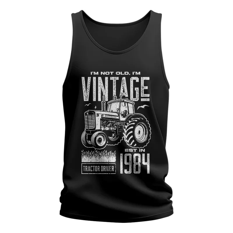 Vintage Tractor Farmer Birthday Born In 1984 2 - Unisex Jersey Tank