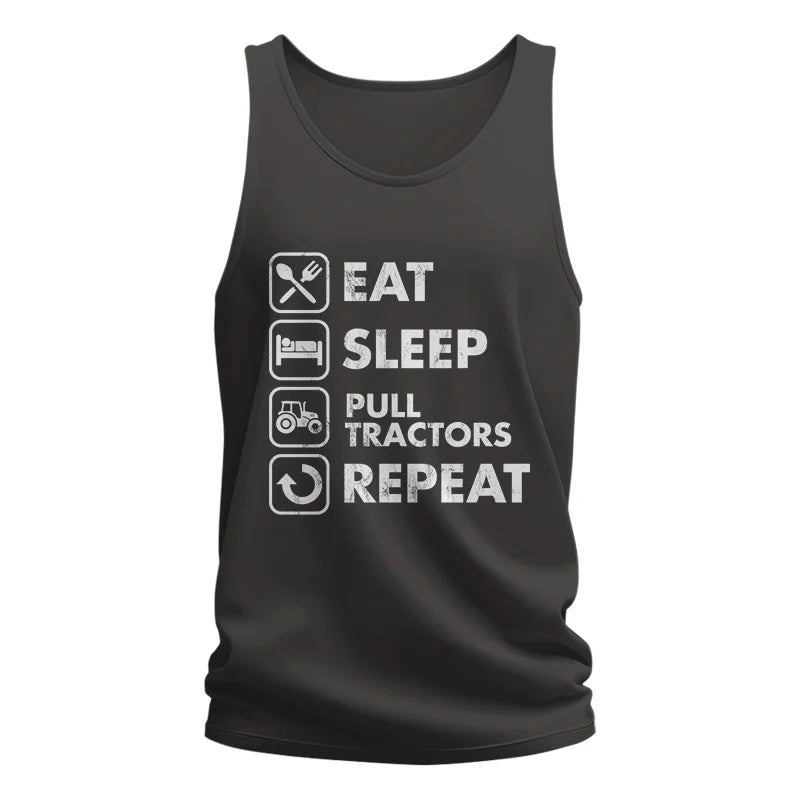 Eat Sleep Pull Tractors Repeat - Unisex Jersey Tank