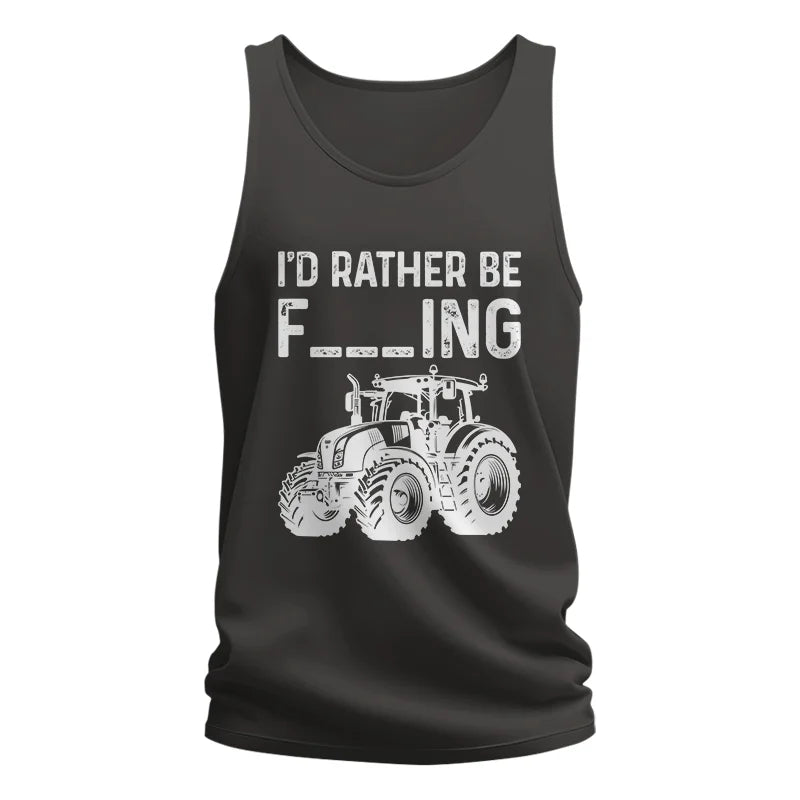 Funny I Would Rather Be Farming Tractor 2 - Unisex Jersey Tank