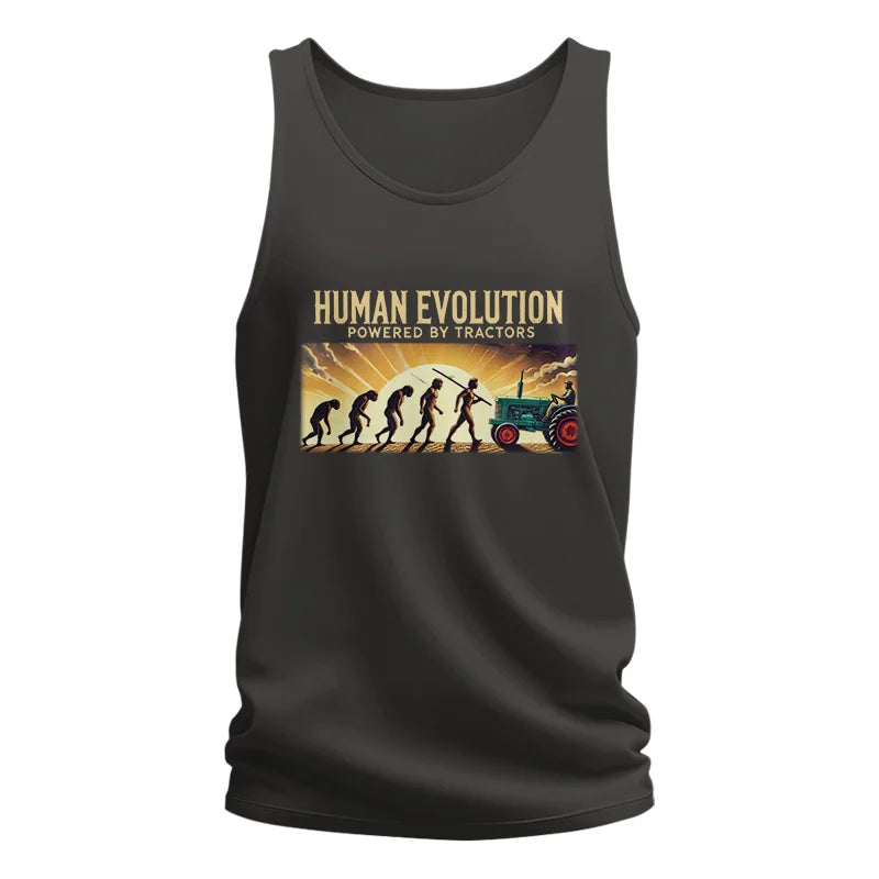 Human Evolution Powered By Tractors - Unisex Jersey Tank