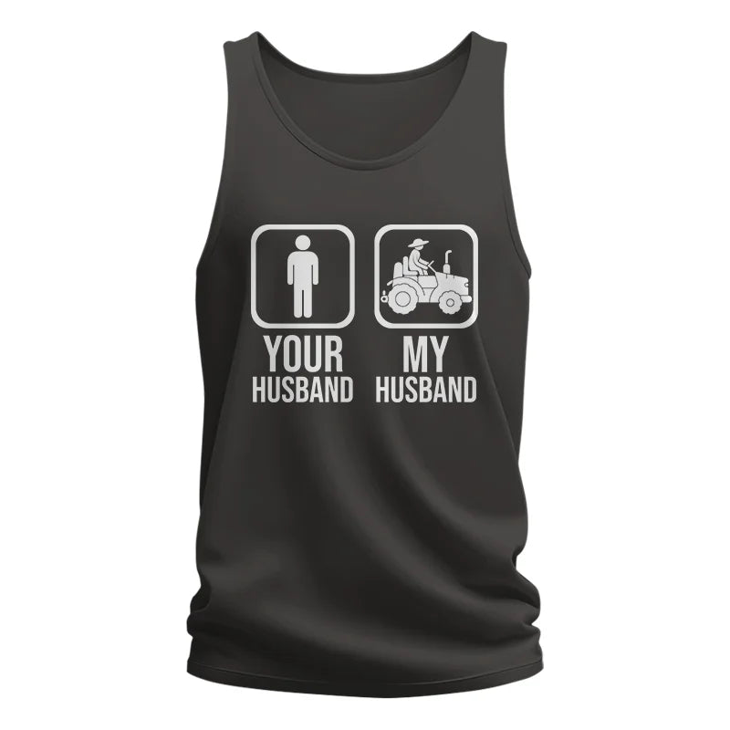 Image of My Husband Is Cooler Than Yours Funny Farm Tractor 1 - Unisex Jersey Tank