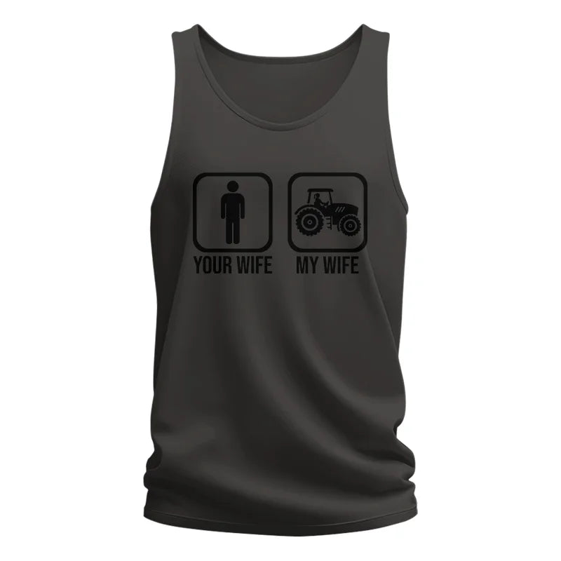 Image of My Wife Is Cooler Than Yours Funny Farm Tractor 2 - Unisex Jersey Tank