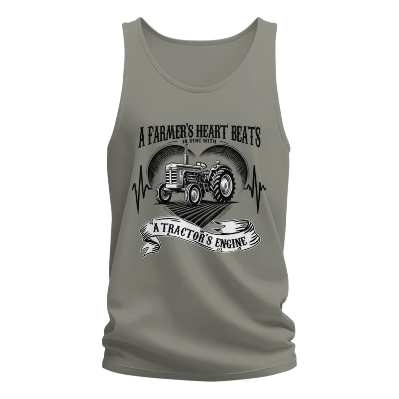 A Farmer’s Heart Beats A Tractor’s Engine - Unisex Jersey Tank