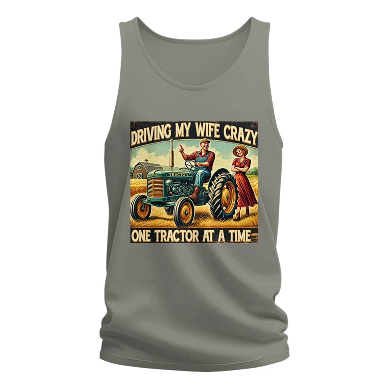 Image of Driving My Wife Crazy One Tractor At A Time - Unisex Jersey Tank