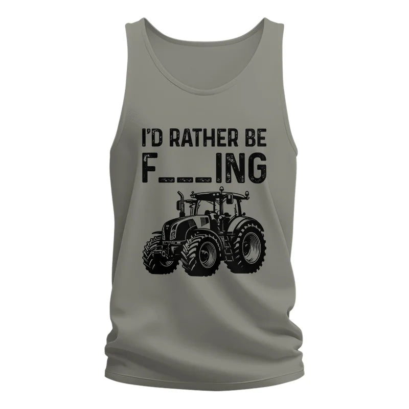 Image of Funny I Would Rather Be Farming Tractor 1 - Unisex Jersey Tank