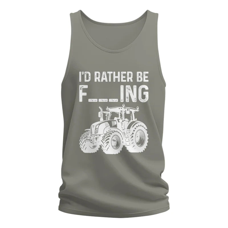 Image of Funny I Would Rather Be Farming Tractor 2 - Unisex Jersey Tank