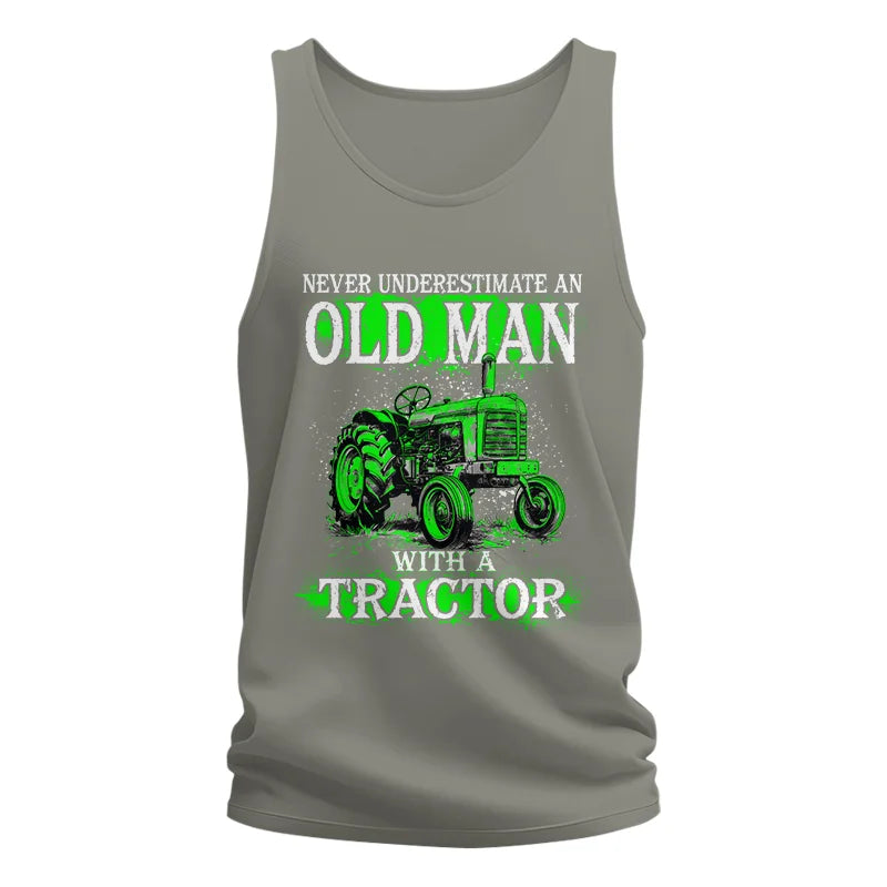 Image of Funny Quote Never Underestimate Old Man Tractor - Unisex Jersey Tank