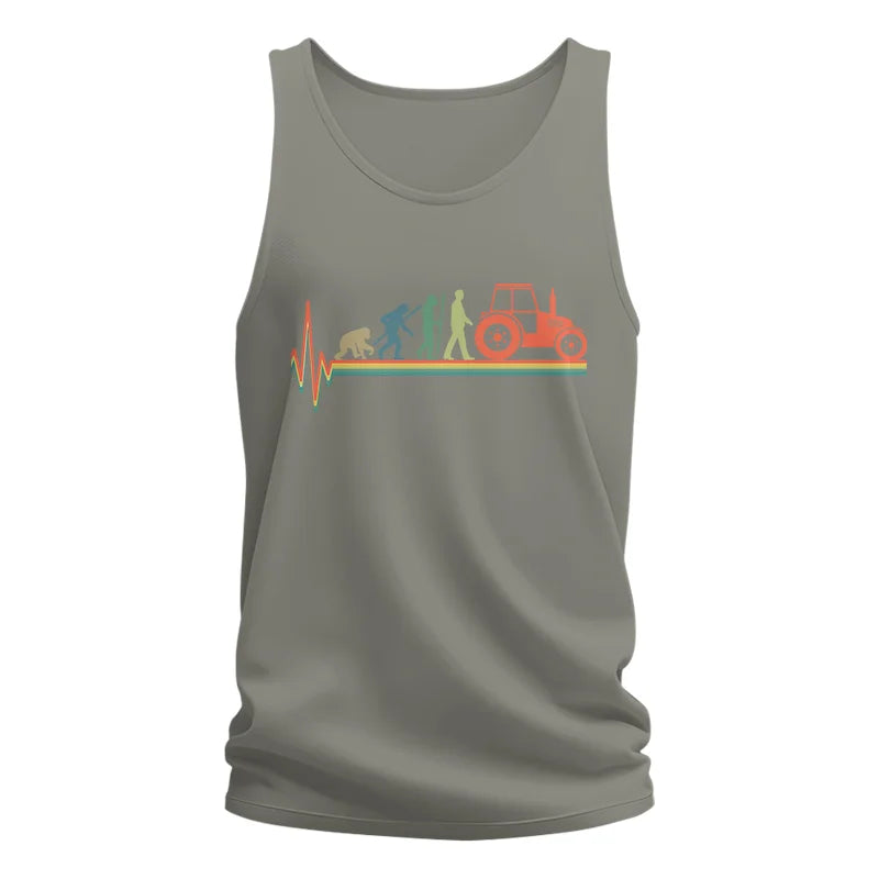 Heartbeat Evolution Farmer Tractor Agriculture Vintage - Unisex Jersey Tank