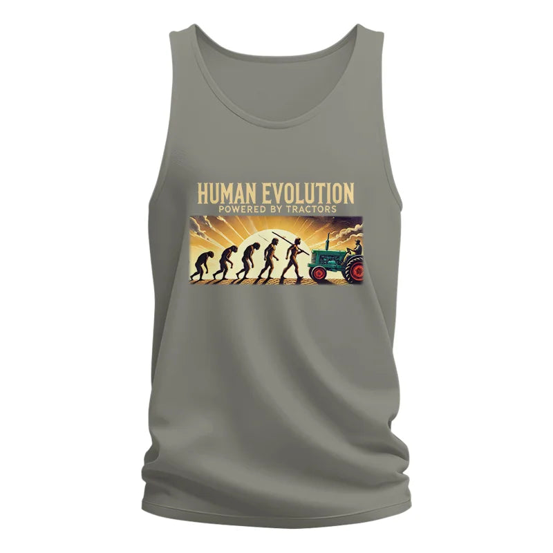 Image of Human Evolution Powered By Tractors - Unisex Jersey Tank