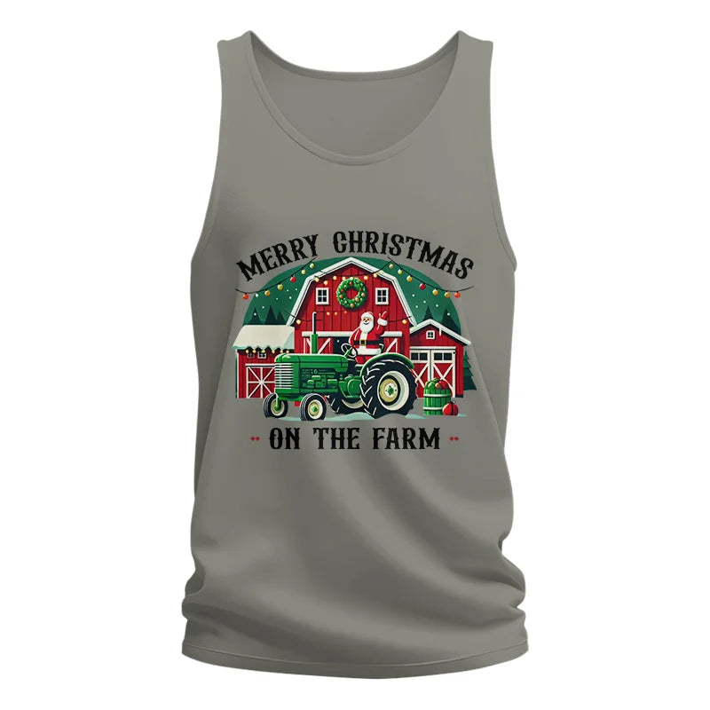 Image of Merry Christmas On The Farm 1 - Unisex Jersey Tank