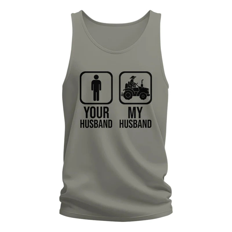 Image of My Husband Is Cooler Than Yours Funny Farm Tractor 2 - Unisex Jersey Tank