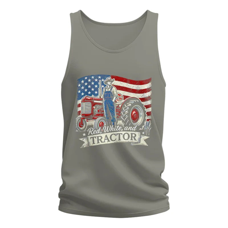 Red White And Tractor - Unisex Jersey Tank