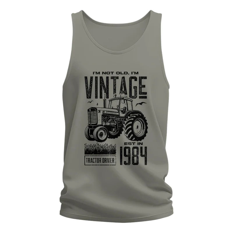 Vintage Tractor Farmer Birthday Born In 1984 1 - Unisex Jersey Tank