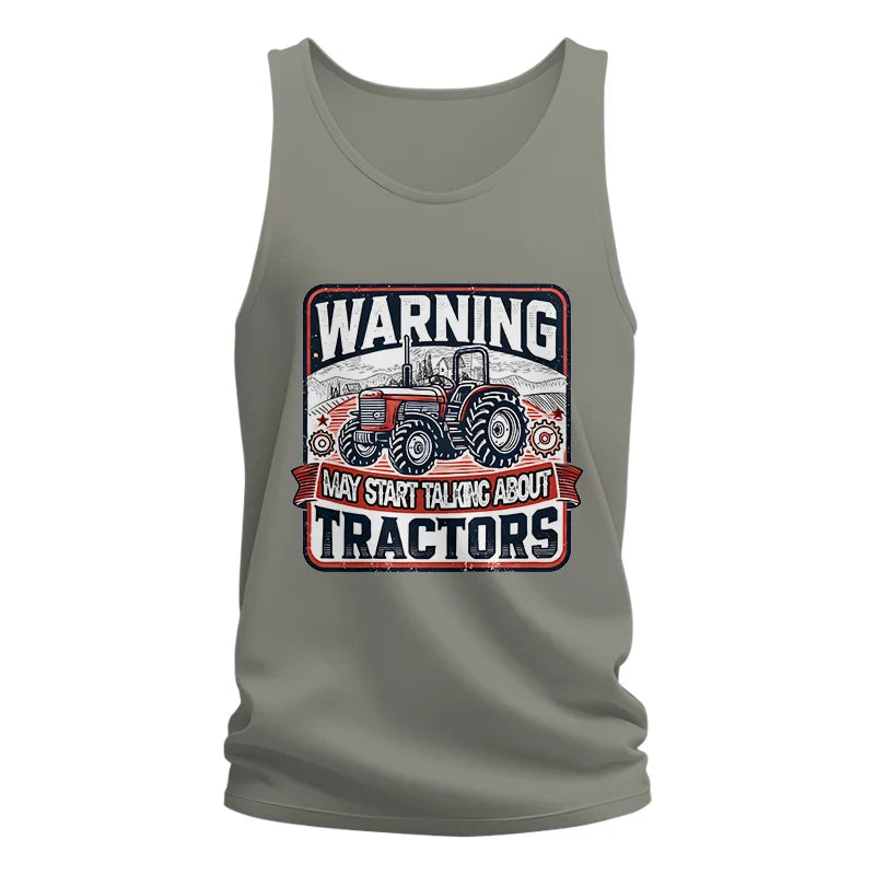 Warning May Start Talking About Tractors - Unisex Jersey Tank