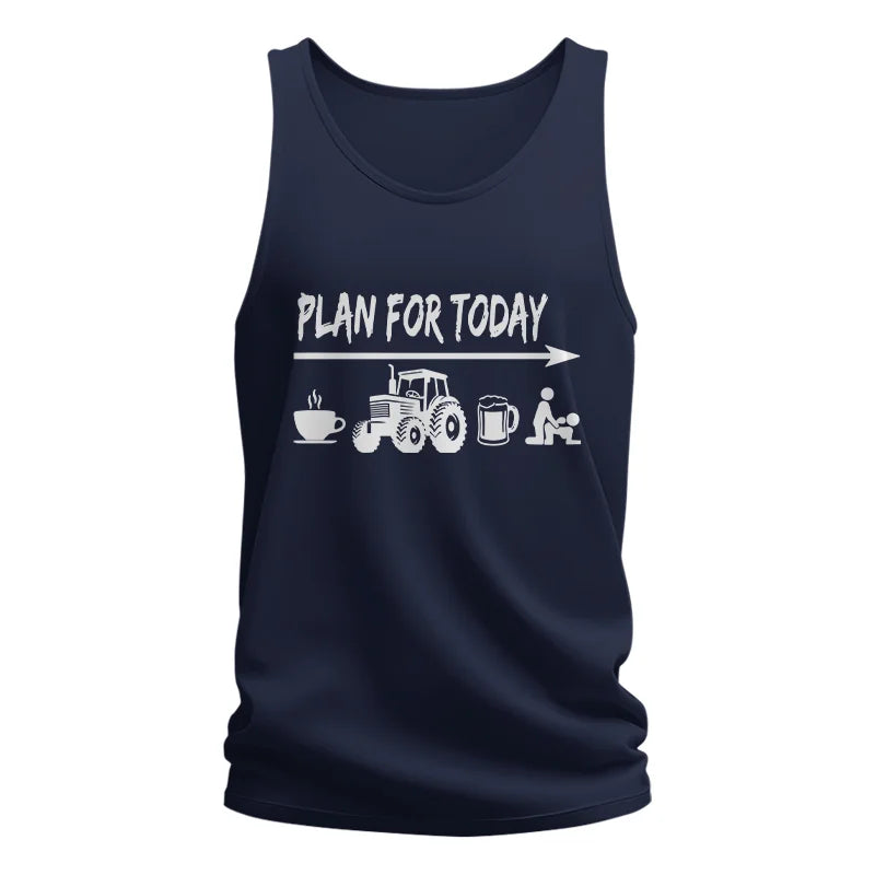 Funny Farmer Plan For Today Coffee Tractor Beer Bed - Unisex Jersey Tank