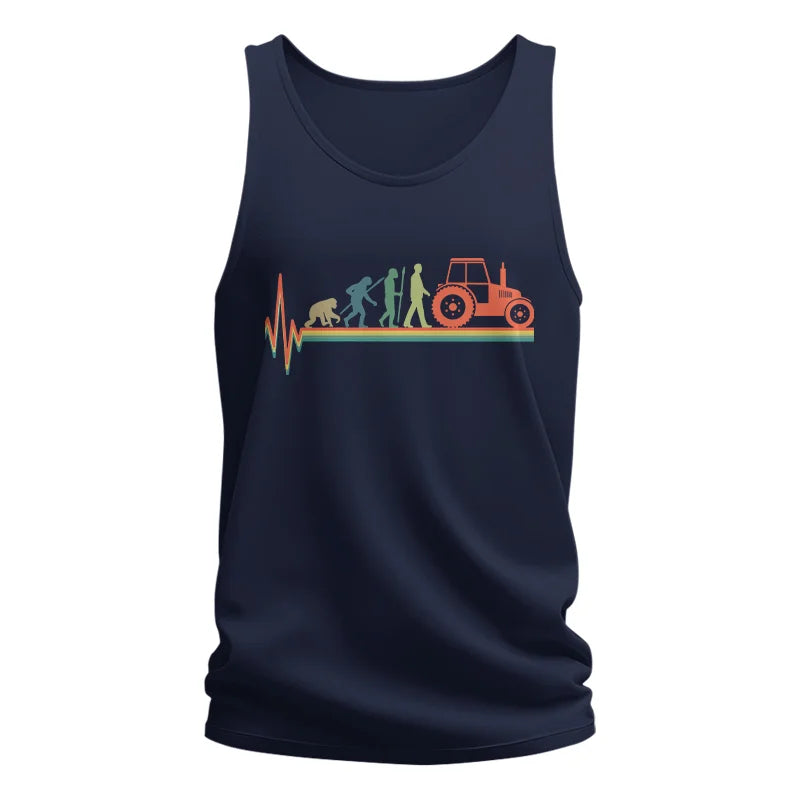 Heartbeat Evolution Farmer Tractor Agriculture Vintage - Unisex Jersey Tank