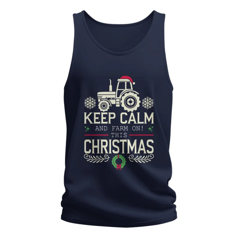 Keep Calm And Farm On! This Christmas - Unisex Jersey Tank