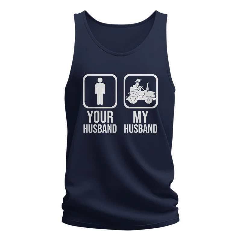 Image of My Husband Is Cooler Than Yours Funny Farm Tractor 1 - Unisex Jersey Tank