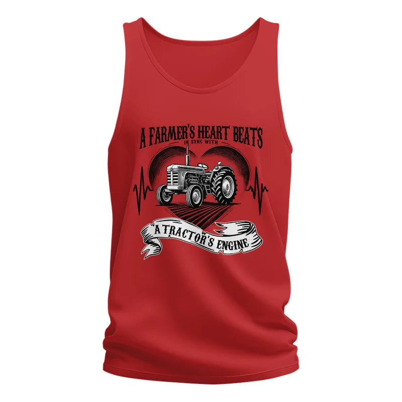 Image of A Farmer’s Heart Beats A Tractor’s Engine - Unisex Jersey Tank