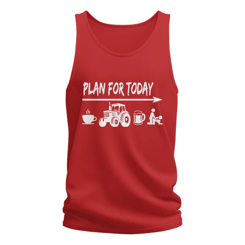 Funny Farmer Plan For Today Coffee Tractor Beer Bed - Unisex Jersey Tank