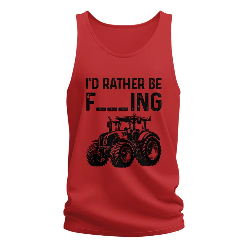 Image of Funny I Would Rather Be Farming Tractor 1 - Unisex Jersey Tank