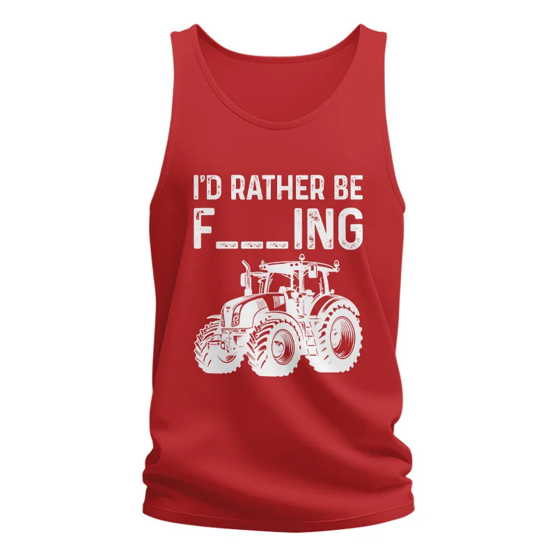 Image of Funny I Would Rather Be Farming Tractor 2 - Unisex Jersey Tank