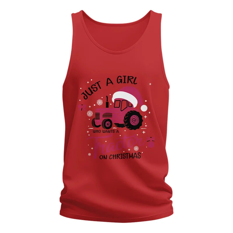 Image of Just A Girl Who Want A Tractor On Christmas - Unisex Jersey Tank