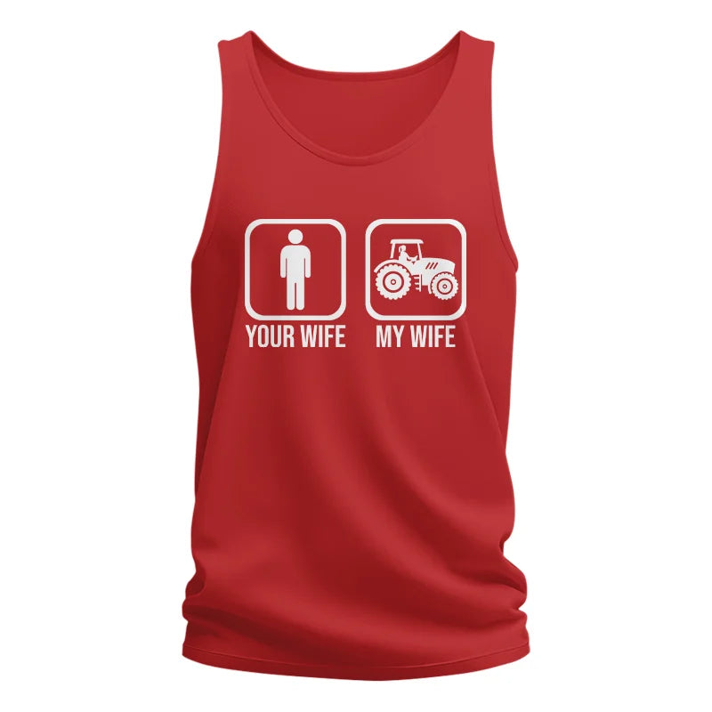 Image of My Wife Is Cooler Than Yours Funny Farm Tractor 1 - Unisex Jersey Tank