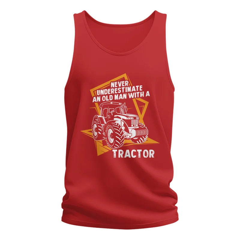 Never Underestimate An Old Man With A Tractor Farming Dad - Unisex Jersey Tank