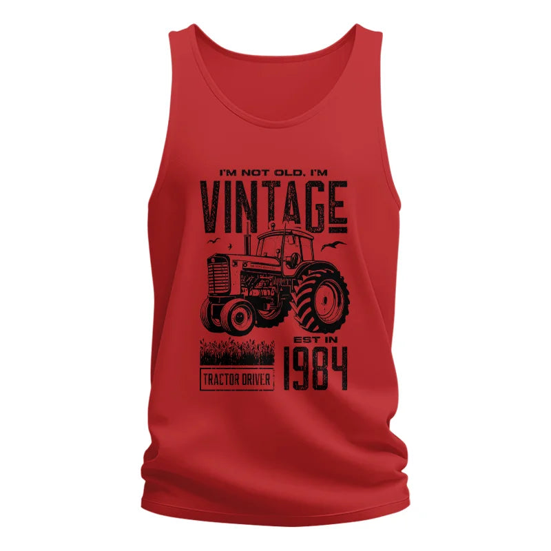 Vintage Tractor Farmer Birthday Born In 1984 1 - Unisex Jersey Tank