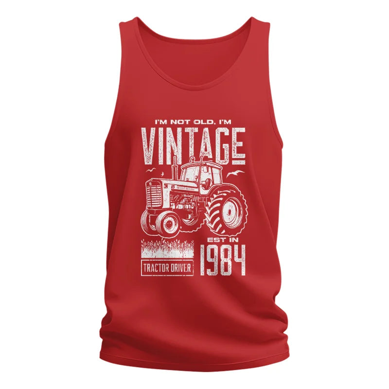 Vintage Tractor Farmer Birthday Born In 1984 2 - Unisex Jersey Tank