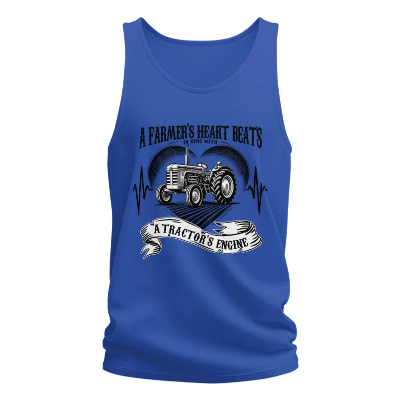 Image of A Farmer’s Heart Beats A Tractor’s Engine - Unisex Jersey Tank