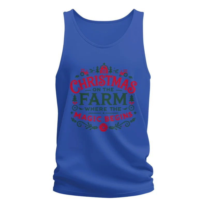 Christmas on the Farm Where the Magic Begins! 1 - Unisex Jersey Tank