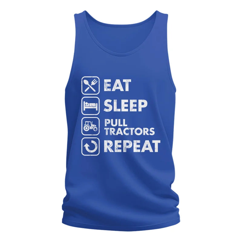 Eat Sleep Pull Tractors Repeat - Unisex Jersey Tank