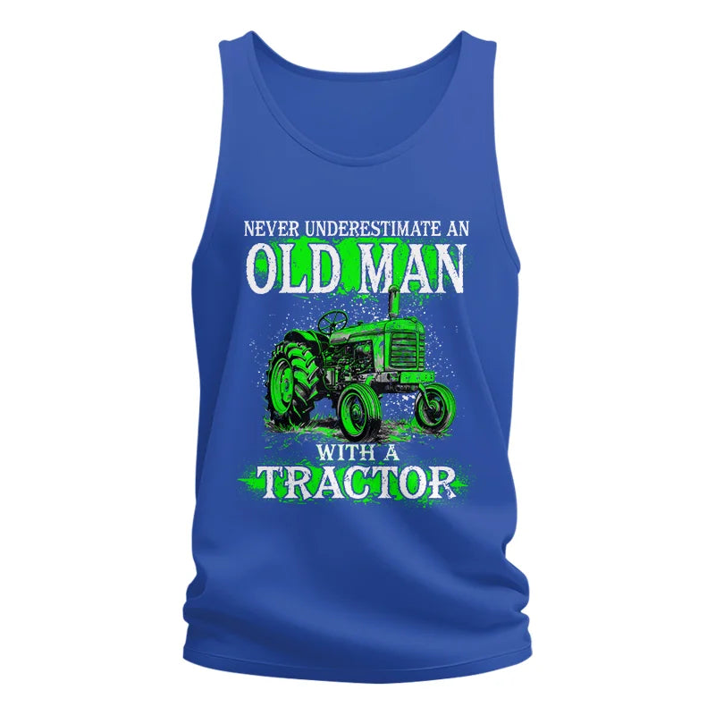 Image of Funny Quote Never Underestimate Old Man Tractor - Unisex Jersey Tank