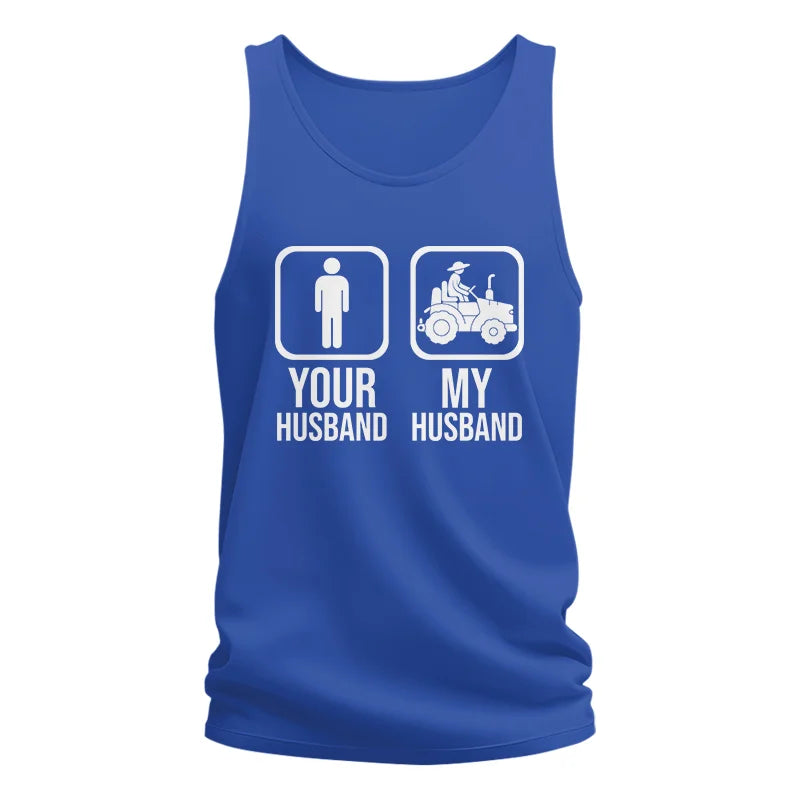 Image of My Husband Is Cooler Than Yours Funny Farm Tractor 1 - Unisex Jersey Tank