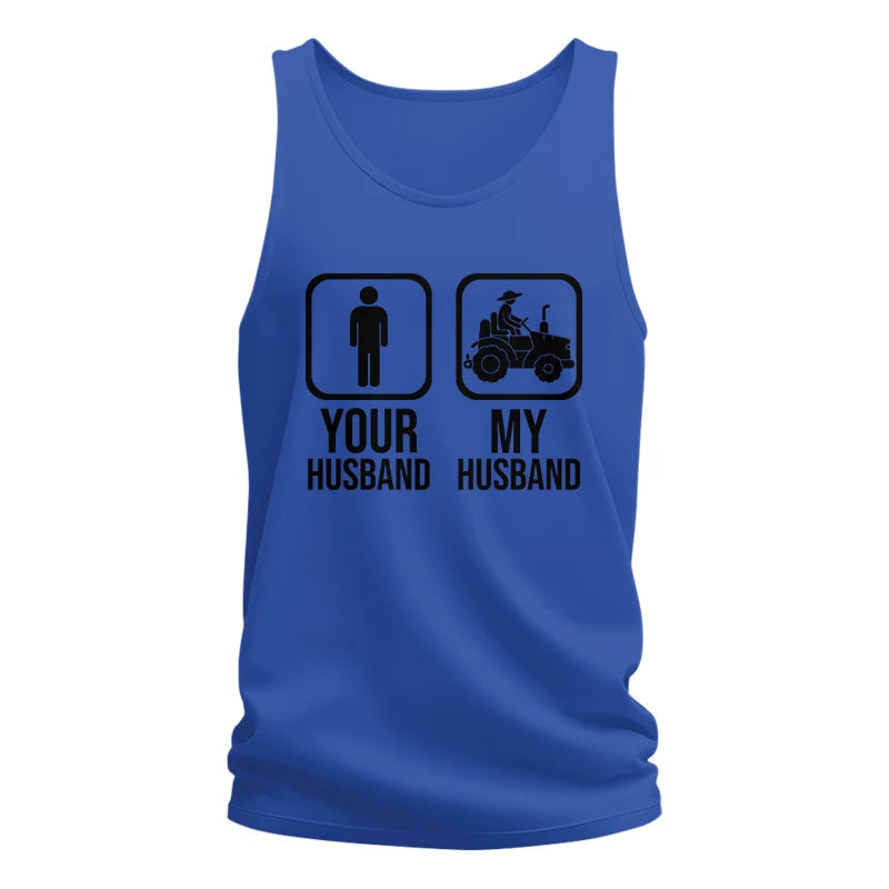 Image of My Husband Is Cooler Than Yours Funny Farm Tractor 2 - Unisex Jersey Tank