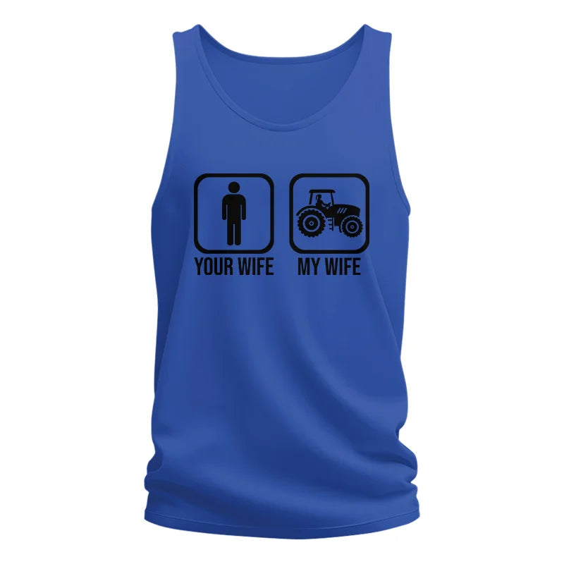 Image of My Wife Is Cooler Than Yours Funny Farm Tractor 2 - Unisex Jersey Tank