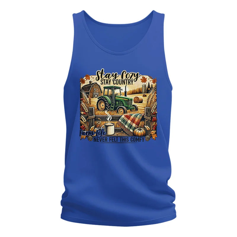 Image of Stay Cozy_Stay Country_Farm Life Never Felt This Comfy 2 - Unisex Jersey Tank