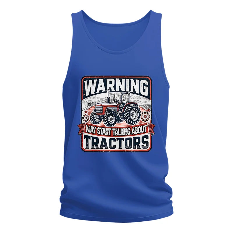 Image of Warning May Start Talking About Tractors - Unisex Jersey Tank