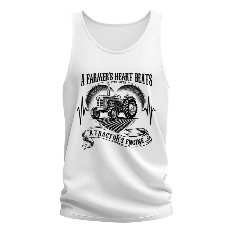 A Farmer’s Heart Beats A Tractor’s Engine - Unisex Jersey Tank