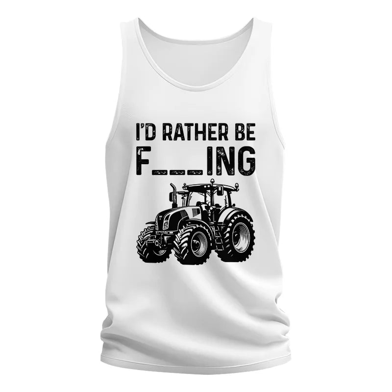 Image of Funny I Would Rather Be Farming Tractor 1 - Unisex Jersey Tank