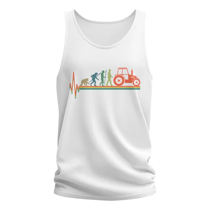 Heartbeat Evolution Farmer Tractor Agriculture Vintage - Unisex Jersey Tank