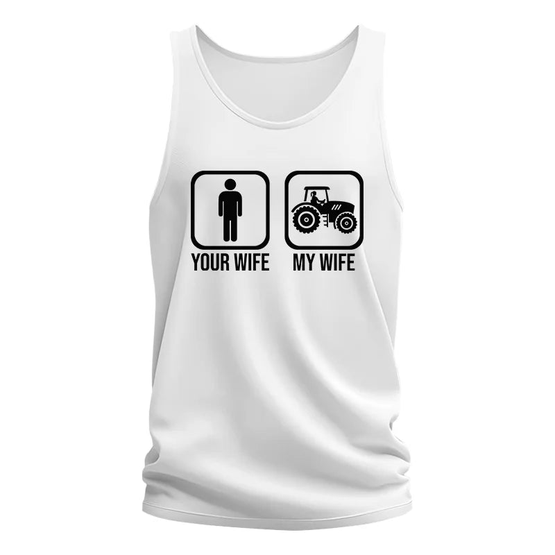 Image of My Wife Is Cooler Than Yours Funny Farm Tractor 2 - Unisex Jersey Tank