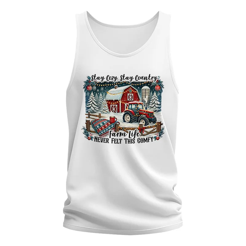 Stay Cozy_Stay Country_Farm Life Never Felt This Comfy 3 - Unisex Jersey Tank