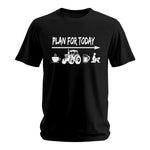 Funny Farmer Plan For Today Coffee Tractor Beer Bed - Unisex Softstyle T-Shirt