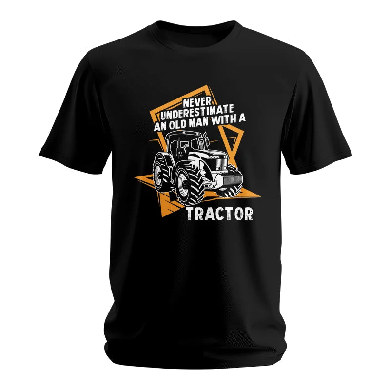 Image of Never Underestimate An Old Man With A Tractor Farming Dad - Unisex Softstyle T-Shirt